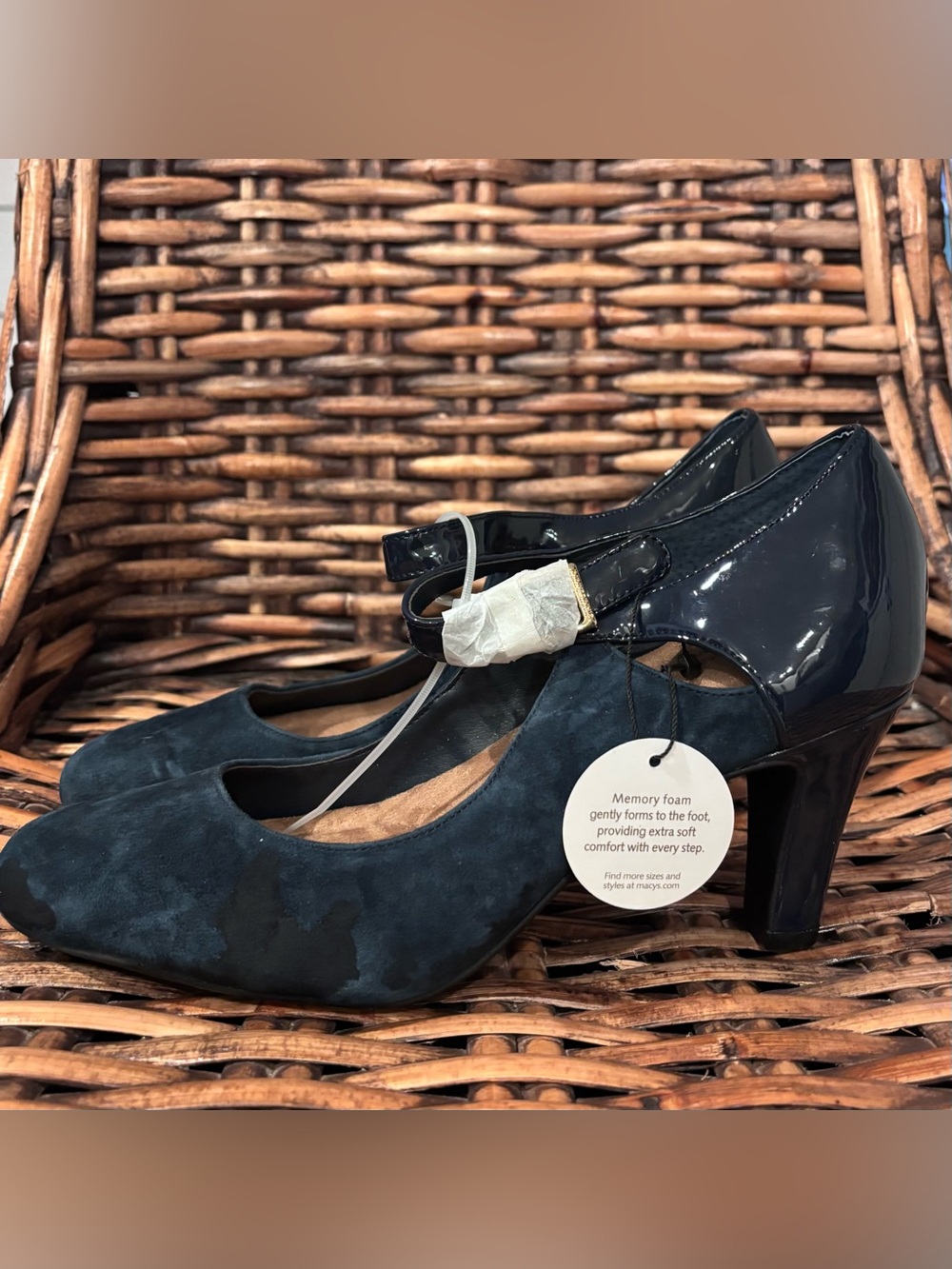Gianni Bernini  NWT Teal Suede & Patent Mary Jane Heels Ankle Strap size 9.5